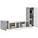 Set mobile TV 4 pcs Grigio cemento Legno multistrato - Foto miniatura 3