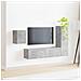 Set mobile TV 4 pcs Grigio cemento Legno multistrato - Foto miniatura 4
