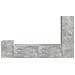 Set mobile TV 4 pcs Grigio cemento Legno multistrato - Foto miniatura 8