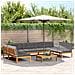 Set Divano Pallet da Giardino 6 pz con Cuscini Massello Acacia - Foto miniatura 2