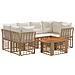 Set Divano da Giardino 7 pz Naturale e Bianco Crema polyrattan - Foto miniatura 1