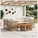 Set Divano da Giardino 7 pz Naturale e Bianco Crema polyrattan - Foto miniatura 9