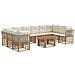 Set Divano da Giardino 11 pz Naturale e Bianco Crema polyrattan - Foto miniatura 1