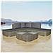Set Divani da Giardino 6 pz con Cuscini in Polyrattan Grigio - Foto miniatura 1