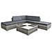 Set Divani da Giardino 6 pz con Cuscini in Polyrattan Grigio - Foto miniatura 2