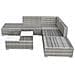 Set Divani da Giardino 6 pz con Cuscini in Polyrattan Grigio - Foto miniatura 4
