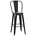 Sgabello Bar Aiden in Metallo Verniciato a Polvere | Sgabello Design Industrial, Facile da Pulire | Sedia Sgabello da Bancone, Seduta Alta 77 cm Nero-Oro - Foto miniatura 1