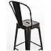 Sgabello Bar Aiden in Metallo Verniciato a Polvere | Sgabello Design Industrial, Facile da Pulire | Sedia Sgabello da Bancone, Seduta Alta 77 cm Nero-Oro - Foto miniatura 3