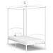 Letto A Baldacchino Bianco In Metallo 90x200 Cm - Foto miniatura 1