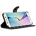 Custodia Compatibile Con Samsung Galaxy S6 Edge In Nero Carbone - Coperchio Protettiva Con Chiusura Magnetica, Funzione Stand E Tasca Per Le Carte - Foto miniatura 3