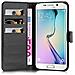Custodia Compatibile Con Samsung Galaxy S6 Edge In Nero Carbone - Coperchio Protettiva Con Chiusura Magnetica, Funzione Stand E Tasca Per Le Carte - Foto miniatura 4