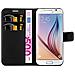 Custodia Compatibile Con Samsung Galaxy S6 Edge In Nero Carbone - Coperchio Protettiva Con Chiusura Magnetica, Funzione Stand E Tasca Per Le Carte - Foto miniatura 8