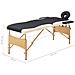 Lettino da Massaggio Pieghevole a 2 Sezioni Legno Nero e Beige - Foto miniatura 2