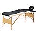 Lettino da Massaggio Pieghevole a 2 Sezioni Legno Nero e Beige - Foto miniatura 1