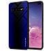 Custodia Compatibile Con Samsung Galaxy S10 Plus - Ottica A Strisce In Cobalto Viola - Coperchio Protettivo In Vetro Temperato E Silicone Tpu - Foto miniatura 1