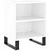 Comodini 2 Pz Bianco Lucido 40x30x50 Cm In Legno Multistrato - Foto miniatura 3