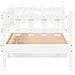 Dormeuse Bianca 90x200 Cm In Legno Massello Di Pino - Foto miniatura 7