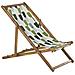 Set Di 2 Sedie A Sdraio Legno Acacia Chiaro Motivo Foglie Bianco E Verde Anzio - Foto miniatura 5
