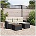 Set Divani da Giardino 5 pz con Cuscini in Polyrattan Nero - Foto miniatura 2