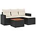 Set Divani da Giardino 5 pz con Cuscini in Polyrattan Nero - Foto miniatura 1
