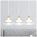 Lampadario Industrial 3 Luci Ibor In Acciaio Bianco Con Elementi In Oro - Foto miniatura 2
