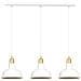 Lampadario Industrial 3 Luci Ibor In Acciaio Bianco Con Elementi In Oro - Foto miniatura 1