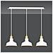 Lampadario Industrial 3 Luci Ibor In Acciaio Bianco Con Elementi In Oro - Foto miniatura 4