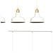 Lampadario Industrial 3 Luci Ibor In Acciaio Bianco Con Elementi In Oro - Foto miniatura 7