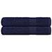 Asciugamani 2 Pz Blu Marino 100x200 Cm 360 G/m 100% Cotone - Foto miniatura 1