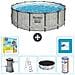 Piscina Fuori Terra - In Giro - 427x122 Cm - Grigio - Include Accessori Coordinati Cb34 - Foto miniatura 1