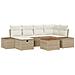 Set di Divani da Giardino con Cuscini Beige Poly Rattan - Foto miniatura 1