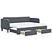Divano Letto Estraibile Cassetti Grigio Scuro 80x200cm Velluto - Foto miniatura 1