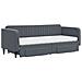 Divano Letto Estraibile Cassetti Grigio Scuro 80x200cm Velluto - Foto miniatura 3