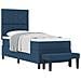 Letto a Molle con Materasso e Panchina Blu 80x200 cm Tessuto - Foto miniatura 1