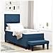 Letto a Molle con Materasso e Panchina Blu 80x200 cm Tessuto - Foto miniatura 2