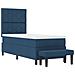 Letto a Molle con Materasso e Panchina Blu 80x200 cm Tessuto - Foto miniatura 8