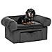Divano per Cani con Cassetto Grigio Scuro 75x50x38cm in Peluche - Foto miniatura 2