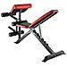 LS3859 Panca di allenamento con peso regolabile Schienale regolabile Sedile regolabile Gym Nero, Rosso - Foto miniatura 2