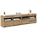 Mobiletti TV da Parete 2 pcs Rovere artigianale 80 x 30 x 40 cm - Foto miniatura 3