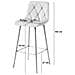 Sgabello da bar KODA STOOL in velluto beige con gambe dorate x2 - Foto miniatura 6