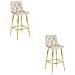 Sgabello da bar KODA STOOL in velluto beige con gambe dorate x2 - Foto miniatura 1