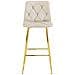 Sgabello da bar KODA STOOL in velluto beige con gambe dorate x2 - Foto miniatura 3