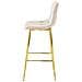 Sgabello da bar KODA STOOL in velluto beige con gambe dorate x2 - Foto miniatura 4