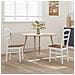 Sedia da pranzo 2 pcs Bianco e Naturale Legno di gomma solido - Foto miniatura 3