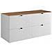 | Mobile sottolavabo 120 cm - Blanc Mat - Mobili bagno - Mobili bagno - Mobile sottolavabo - Piano di lavoro marrone - Foto miniatura 1