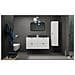 | Mobile sottolavabo 120 cm - Blanc Mat - Mobili bagno - Mobili bagno - Mobile sottolavabo - Piano di lavoro marrone - Foto miniatura 7
