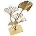 Scultura Leaf Ramo Di Ginkgo In Ferro Dorato - Foto miniatura 3