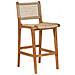 Sgabello Da Banco Derby In Teak Naturale Con Intreccio In Rattan Pe - Foto miniatura 1