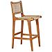Sgabello Da Banco Derby In Teak Naturale Con Intreccio In Rattan Pe - Foto miniatura 3