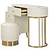 Consolle Trucco Vkh21-bianco-legno-120x40x75 Cm - Foto miniatura 3